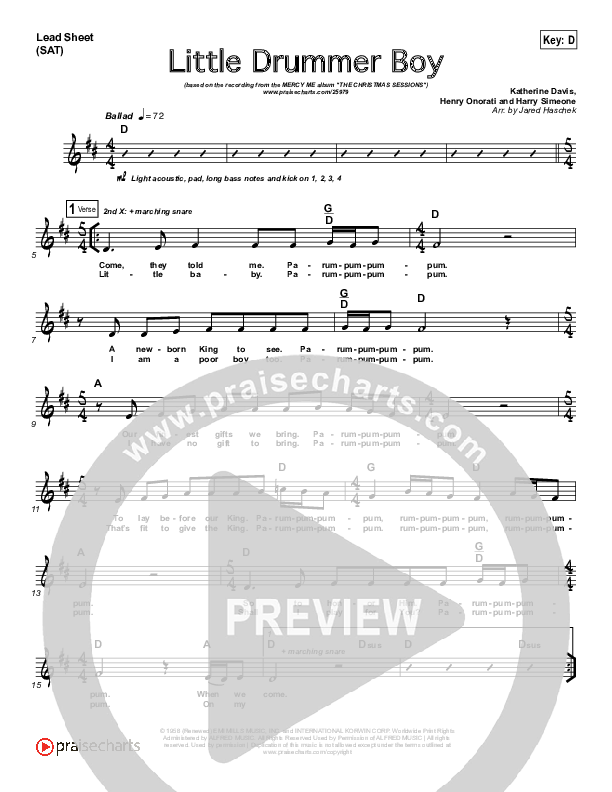 Little Drummer Boy Lead (SAT) (MercyMe)