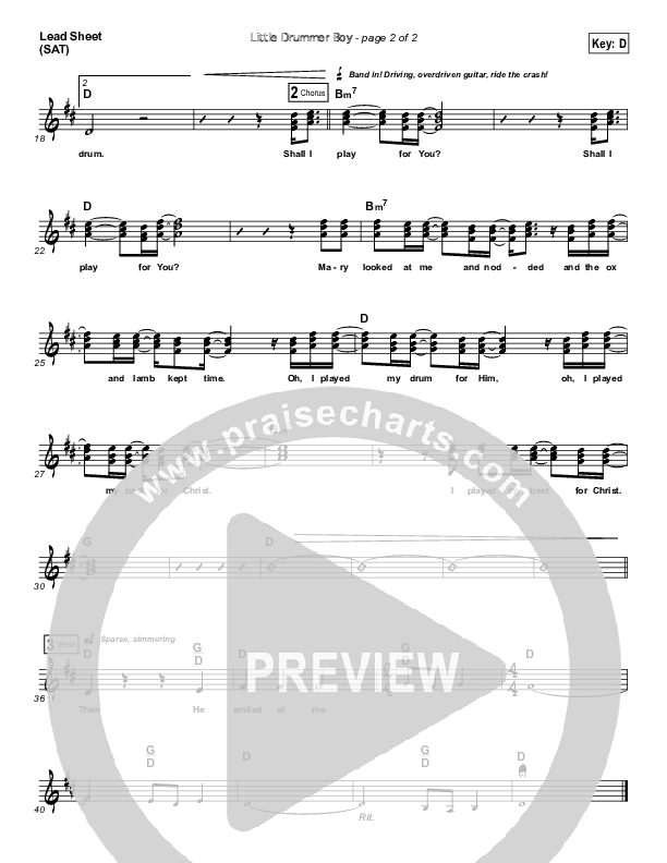 Little Drummer Boy Lead (SAT) (MercyMe)