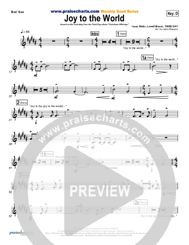 Joy To The World Bari Sax (Third Day)