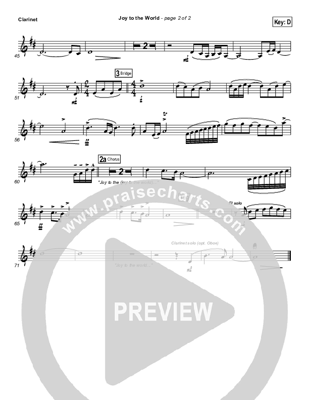 Joy To The World Clarinet (Third Day)