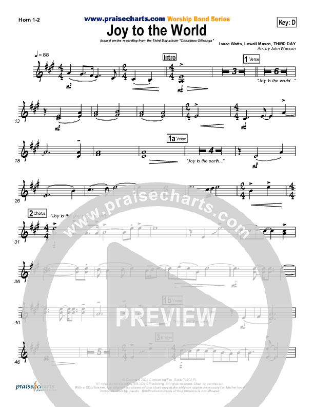 Joy To The World French Horn 1/2 (Third Day)