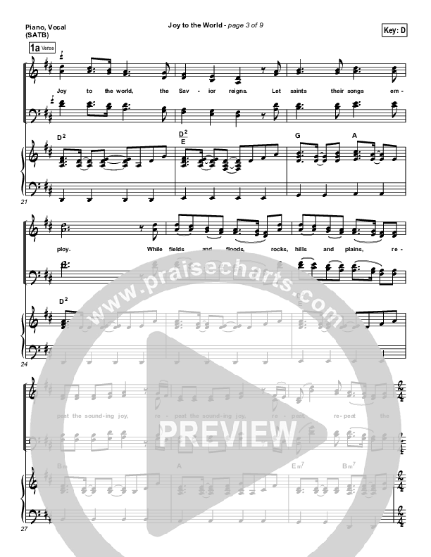 Joy To The World Piano/Vocal (Third Day)