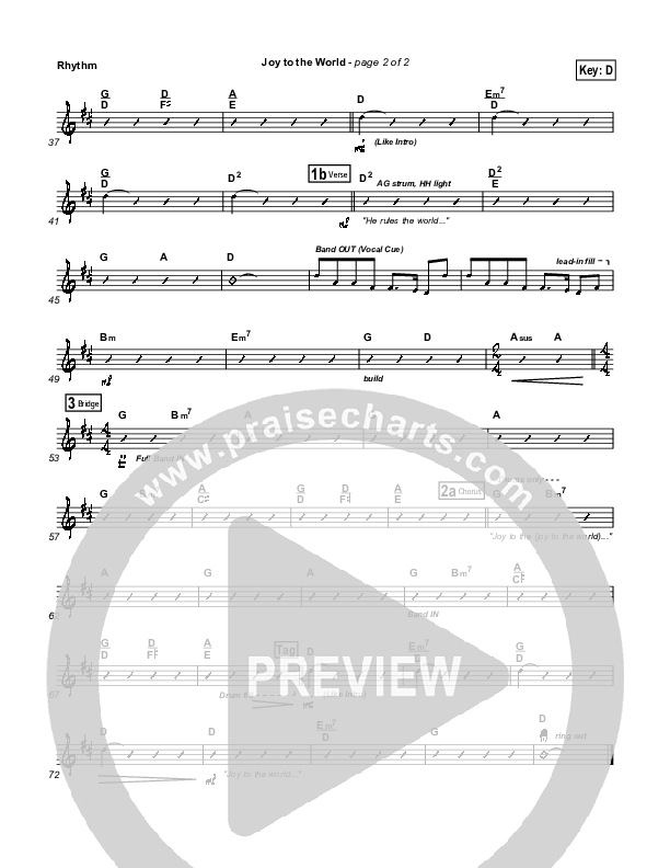 Joy To The World Rhythm Chart (Third Day)