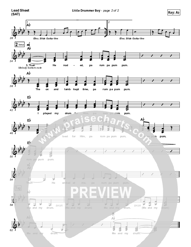 Little Drummer Boy Lead (SAT) (Bob Seger / The Silver Bullet Band)