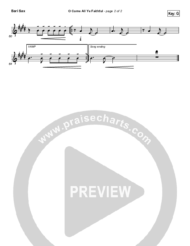 O Come All Ye Faithful Bari Sax (Third Day)