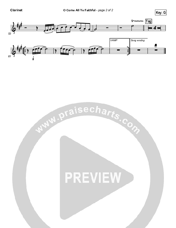 O Come All Ye Faithful Clarinet (Third Day)