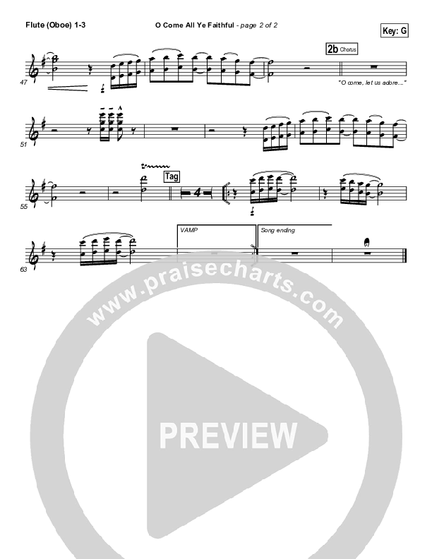 O Come All Ye Faithful Flute/Oboe 1/2/3 (Third Day)