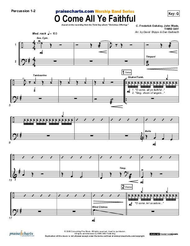 O Come All Ye Faithful Percussion (Third Day)