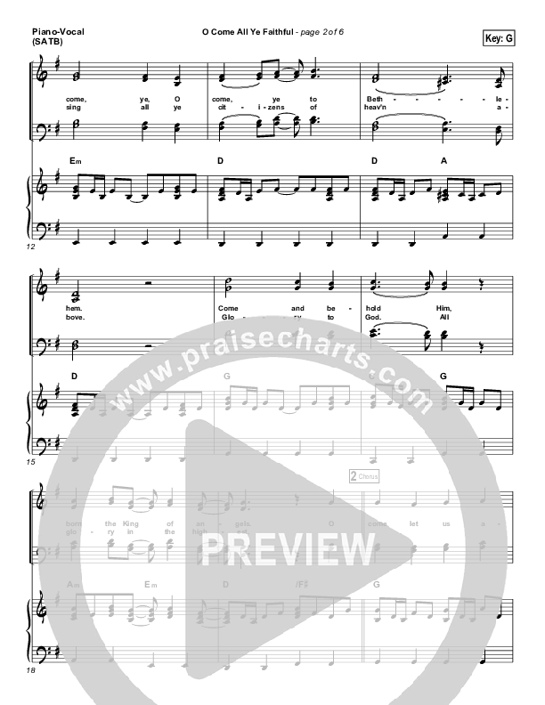 O Come All Ye Faithful Piano/Vocal Pack (Third Day)