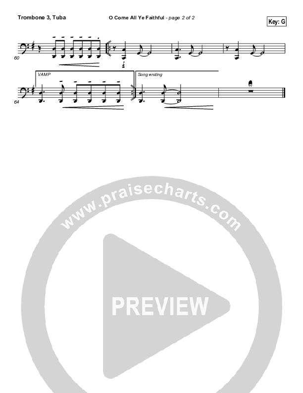 O Come All Ye Faithful Trombone 3/Tuba (Third Day)