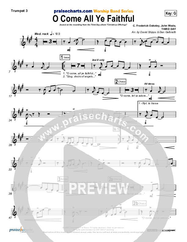 O Come All Ye Faithful Trumpet 3 (Third Day)