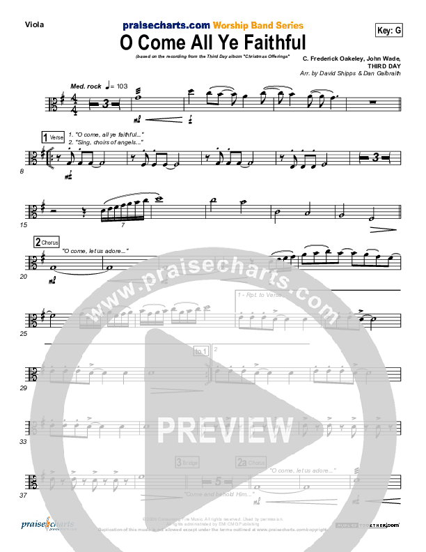 O Come All Ye Faithful Viola (Third Day)