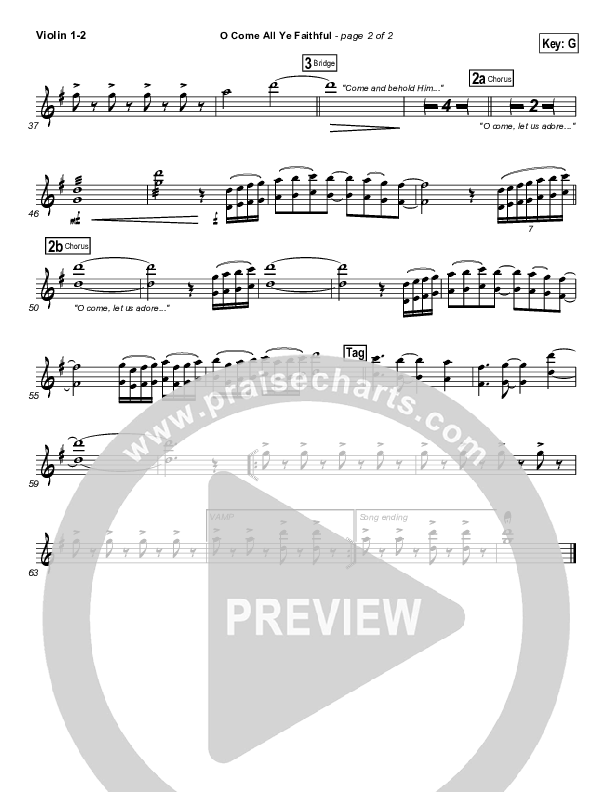 O Come All Ye Faithful Violin 1/2 (Third Day)