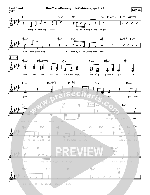 Have Yourself A Merry Little Christmas Lead Sheet (SAT) (Frank Sinatra)