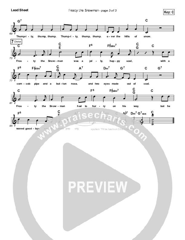 Frosty The Snowman  Lead Sheet (Jimmy Durante)