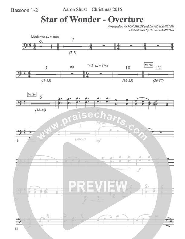 Star Of Wonder Bassoon 1/2 (Aaron Shust)