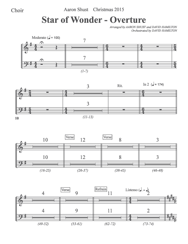 Star Of Wonder Choir Sheet (Aaron Shust)