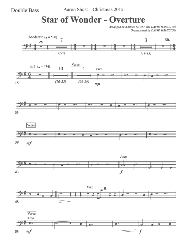 Star Of Wonder Double Bass (Aaron Shust)