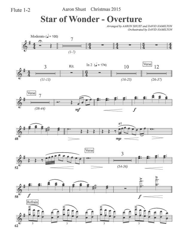 Star Of Wonder Flute 1/2 (Aaron Shust)