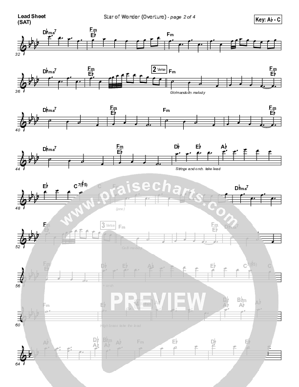 Star Of Wonder Lead Sheet (SAT) (Aaron Shust)