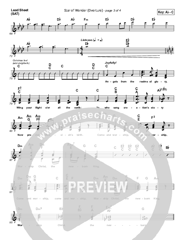 Star Of Wonder Lead Sheet (SAT) (Aaron Shust)