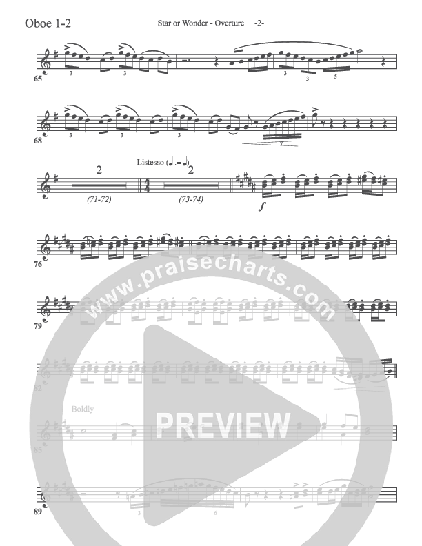 Star Of Wonder Oboe 1/2 (Aaron Shust)