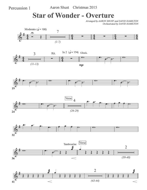 Star Of Wonder Percussion 1/2 (Aaron Shust)