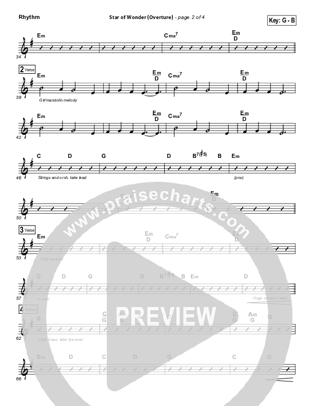 Star Of Wonder Rhythm Chart (Aaron Shust)