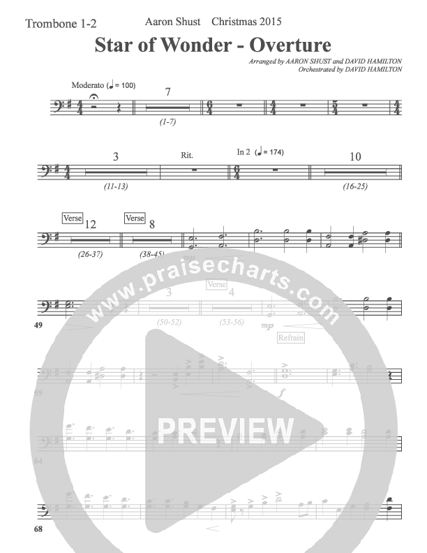 Star Of Wonder Trombone 1/2 (Aaron Shust)