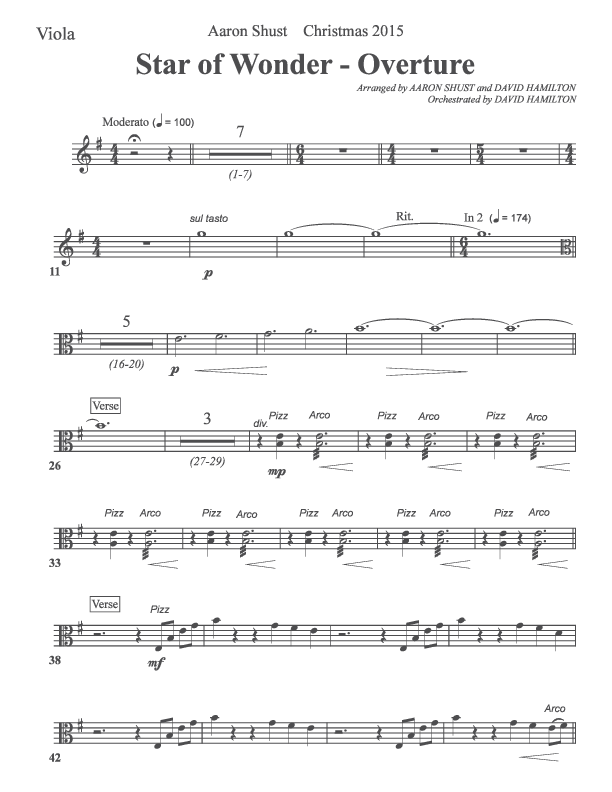 Star Of Wonder Viola (Aaron Shust)