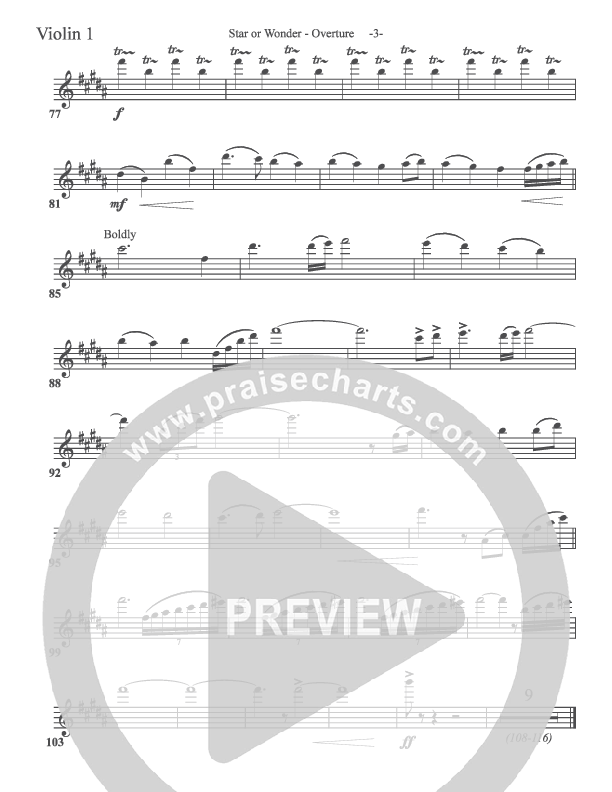 Star Of Wonder Violin 1 (Aaron Shust)