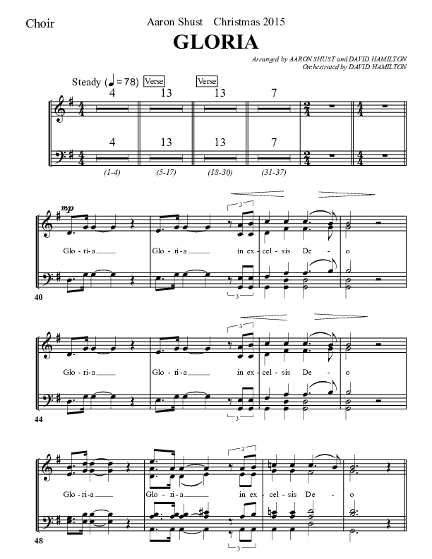 Gloria Choir Vocals (SATB) (Aaron Shust)