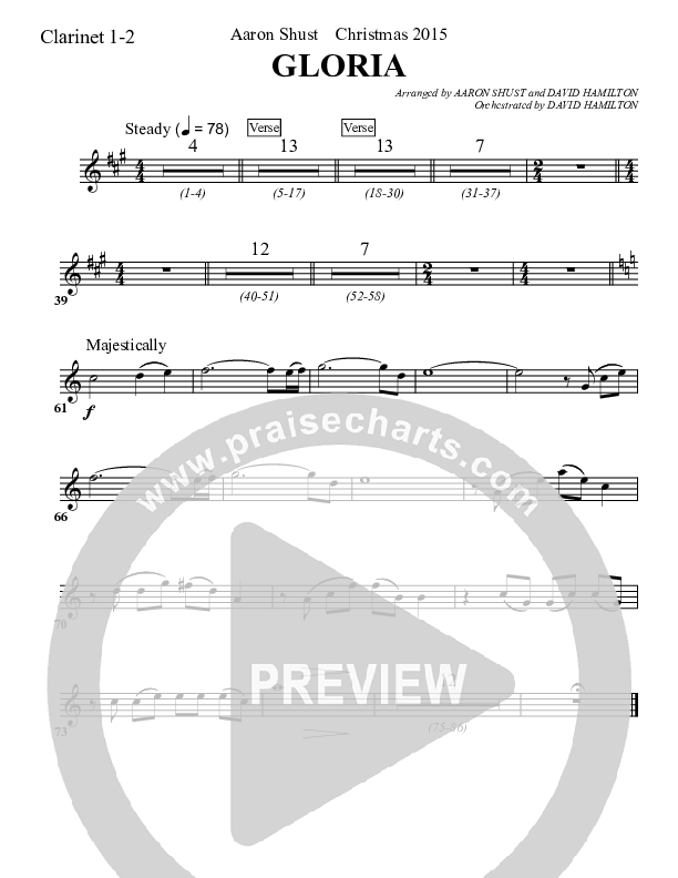 Gloria Clarinet 1/2 (Aaron Shust)