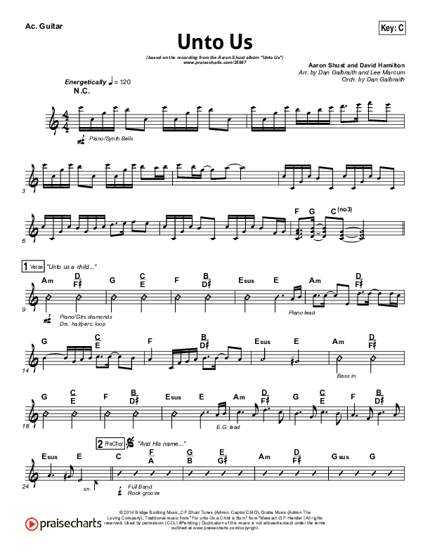 Unto Us Acoustic Guitar (Aaron Shust)