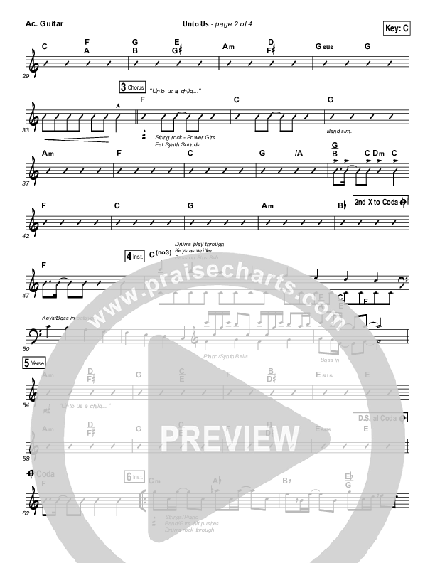 Unto Us Acoustic Guitar (Aaron Shust)