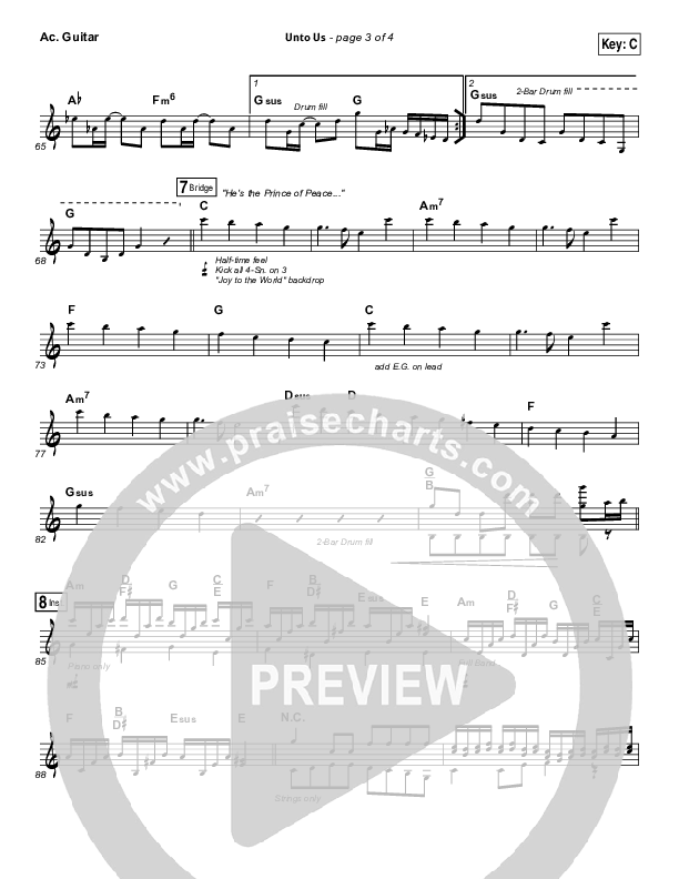 Unto Us Acoustic Guitar (Aaron Shust)