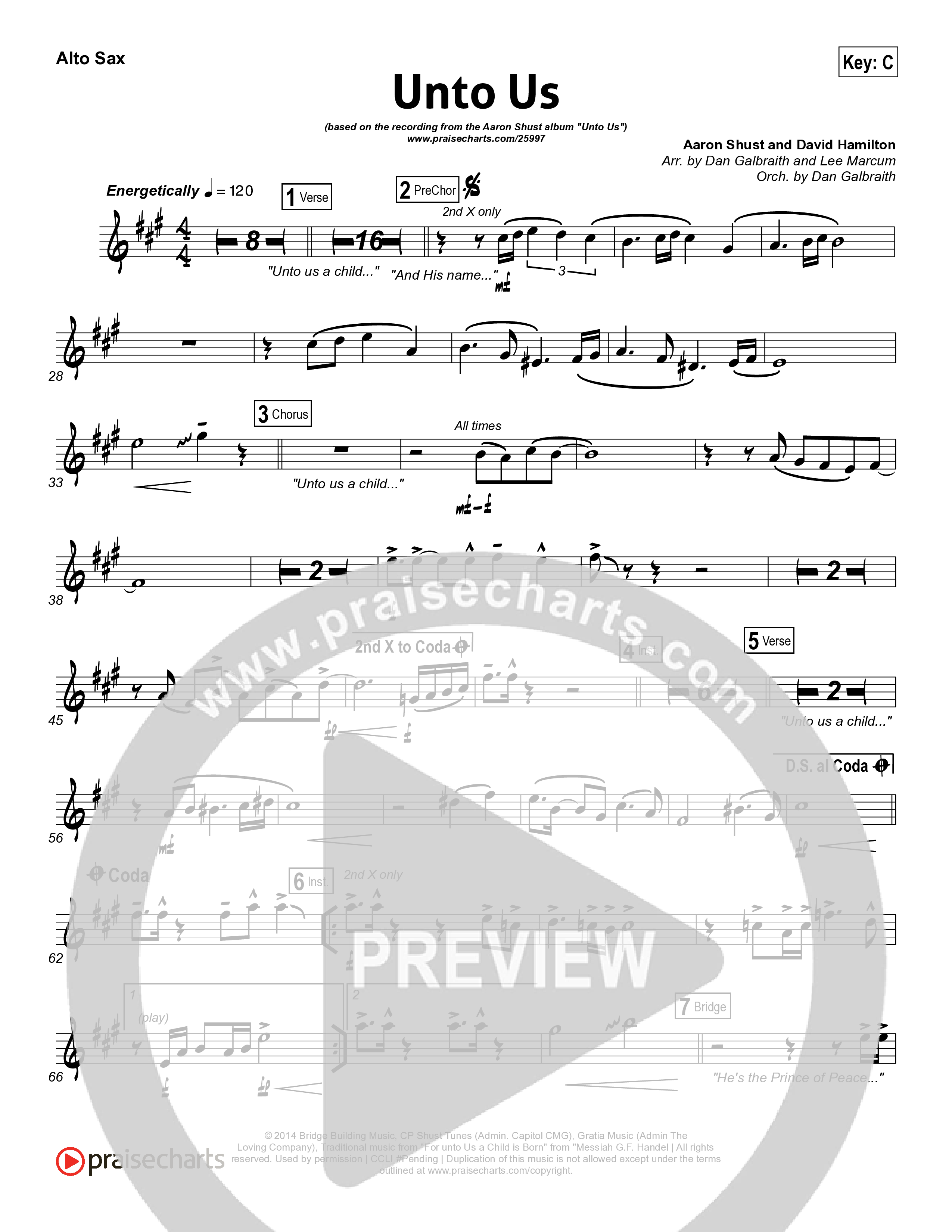 Unto Us Alto Sax (Aaron Shust)