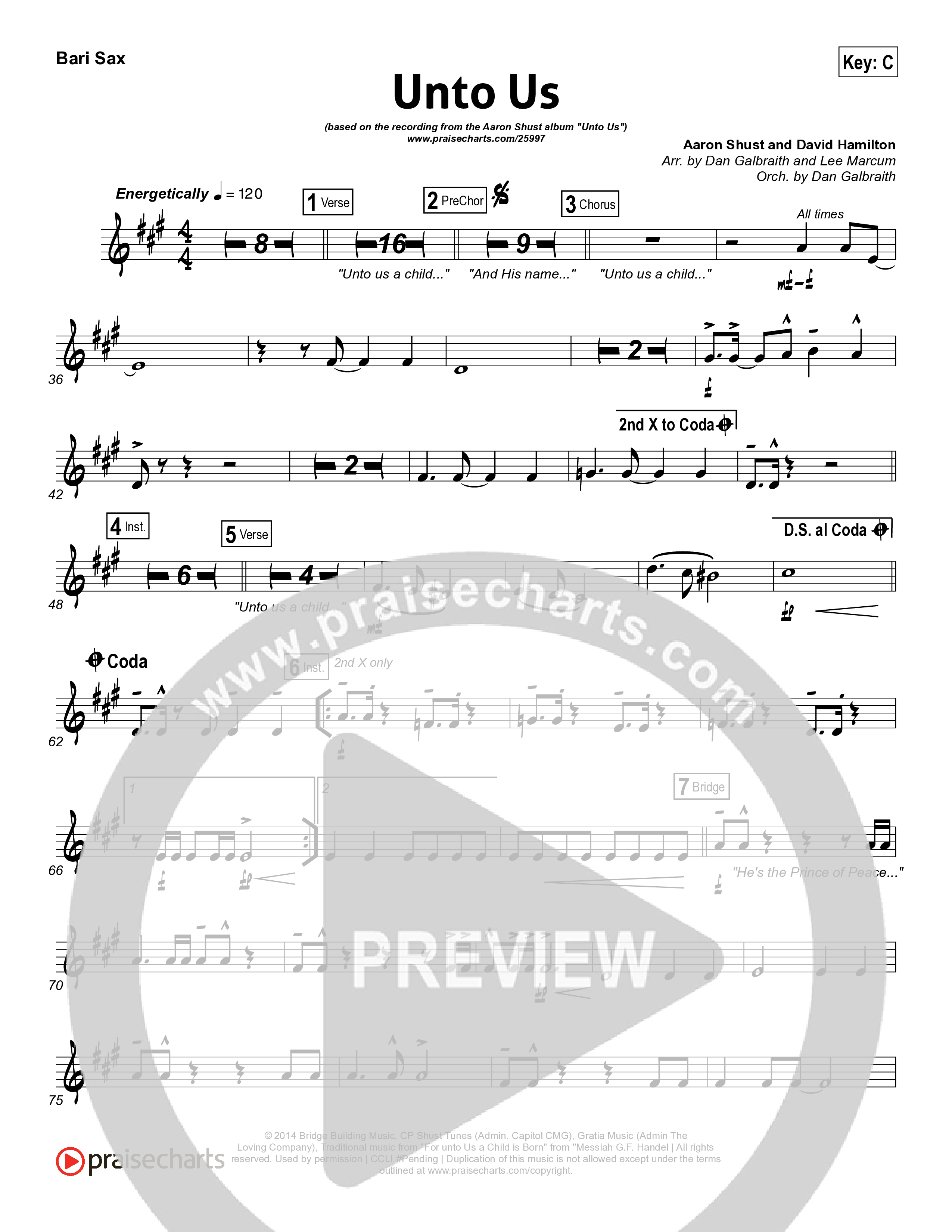 Unto Us Bari Sax (Aaron Shust)