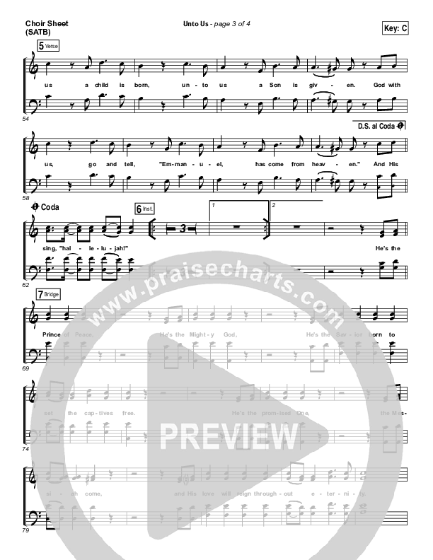 Unto Us Choir Vocals (SATB) (Aaron Shust)