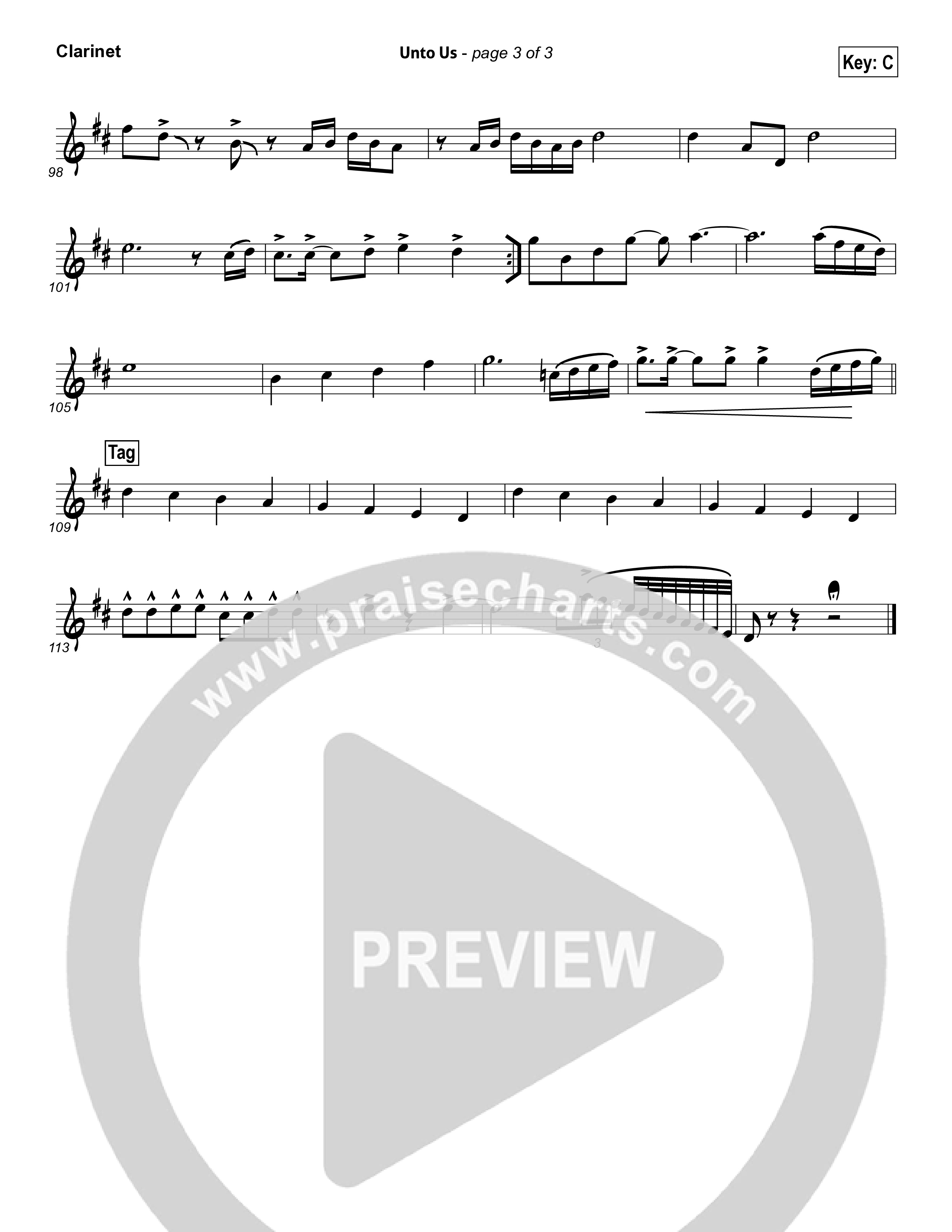 Unto Us Clarinet (Aaron Shust)
