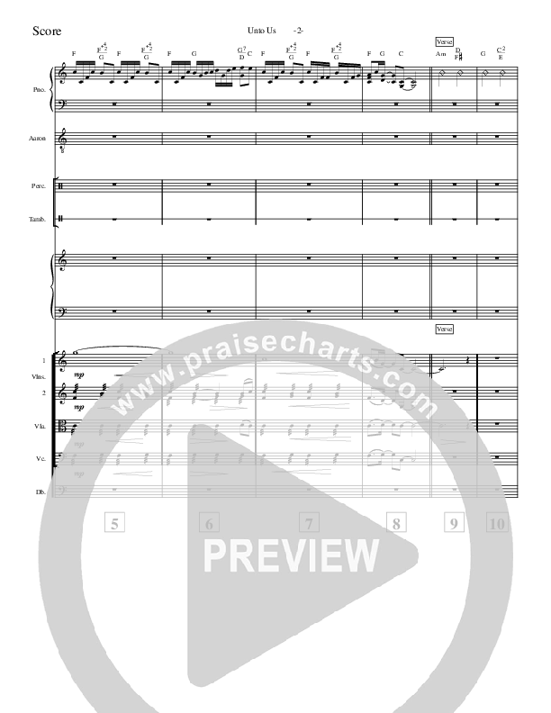 Unto Us Conductor's Score (Aaron Shust)