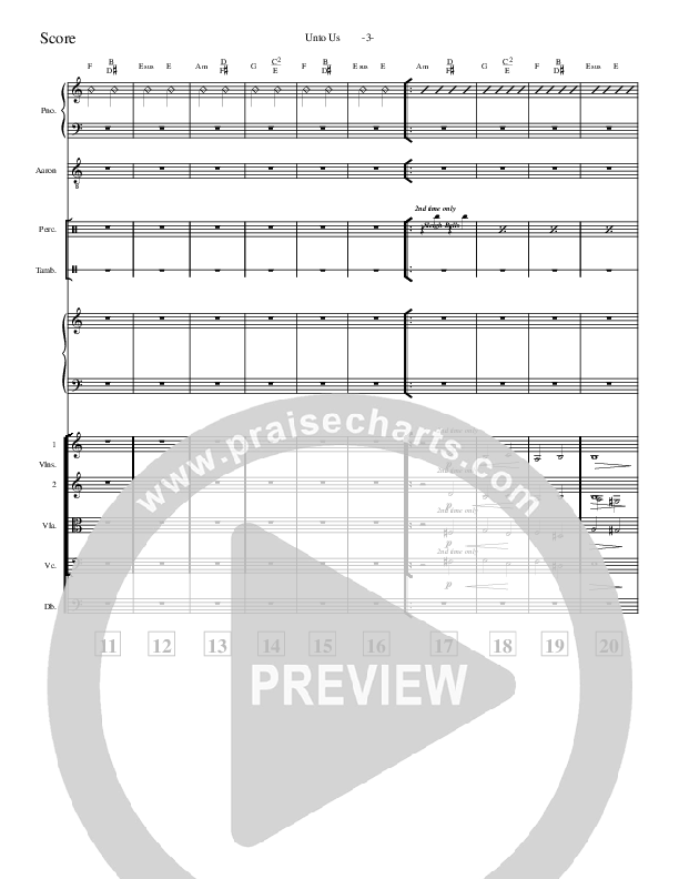 Unto Us Conductor's Score (Aaron Shust)