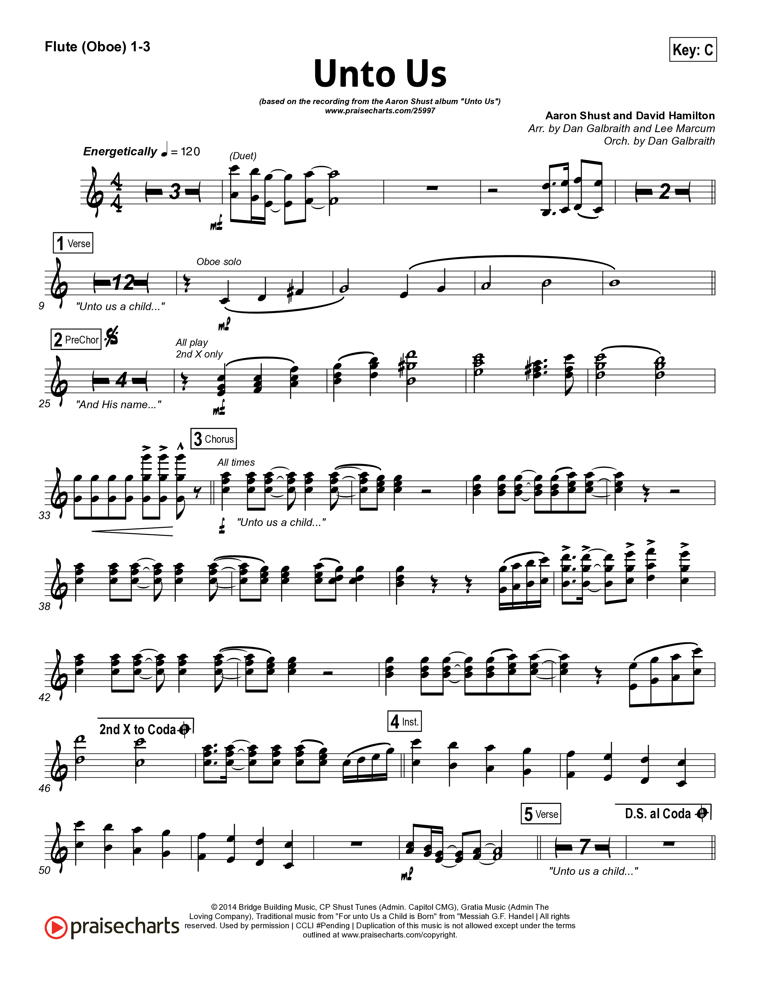 Unto Us Flute/Oboe 1/2/3 (Aaron Shust)