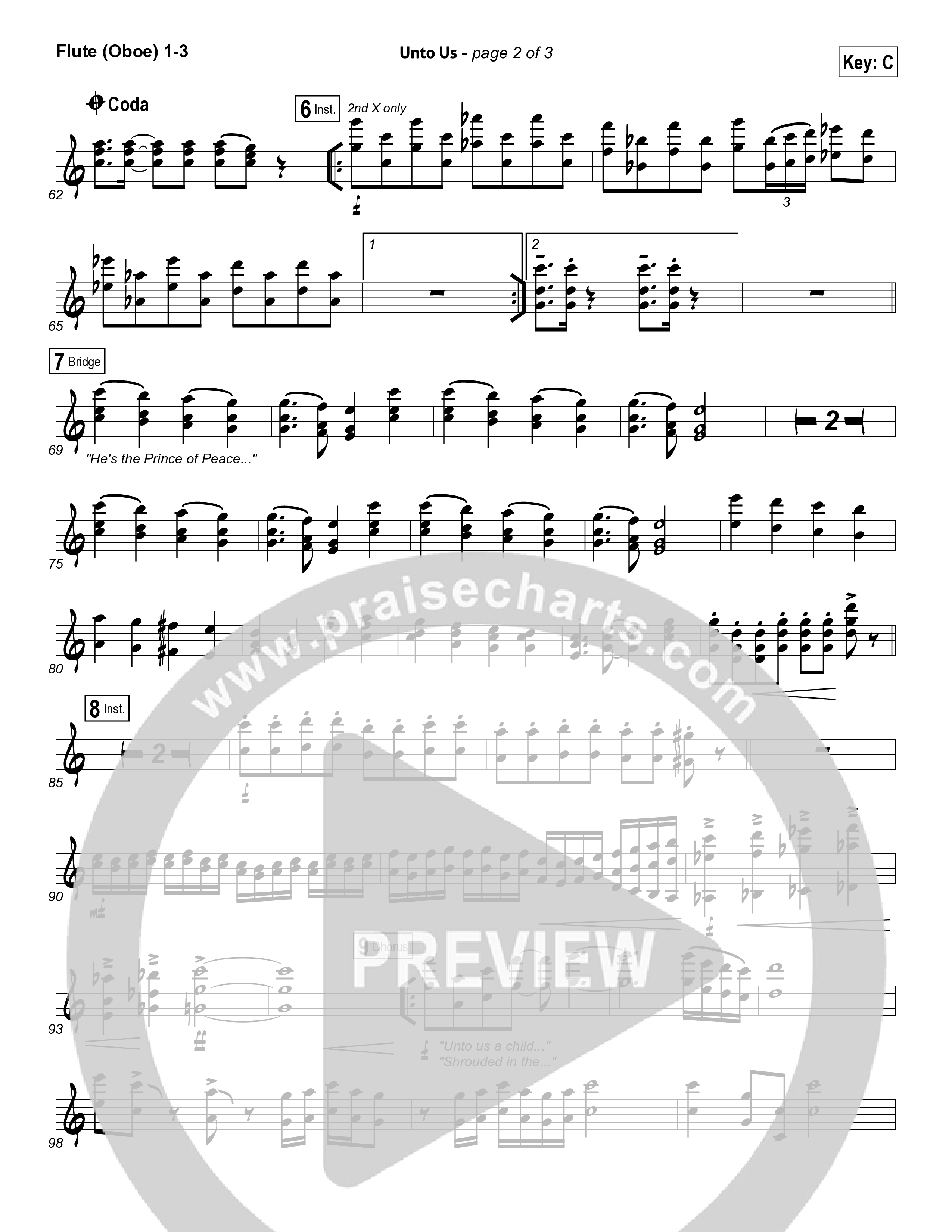 Unto Us Flute/Oboe 1/2/3 (Aaron Shust)