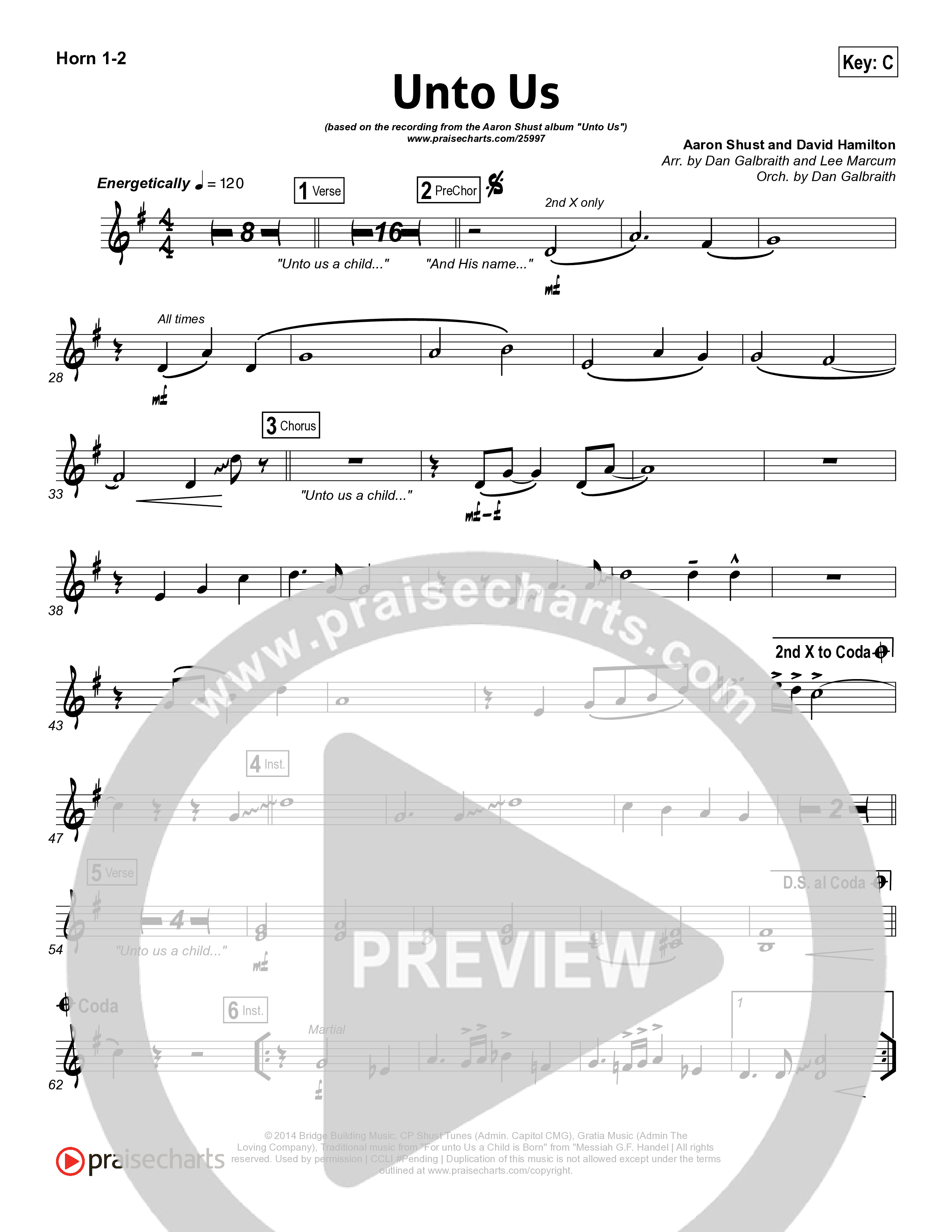 Unto Us French Horn 1/2 (Aaron Shust)