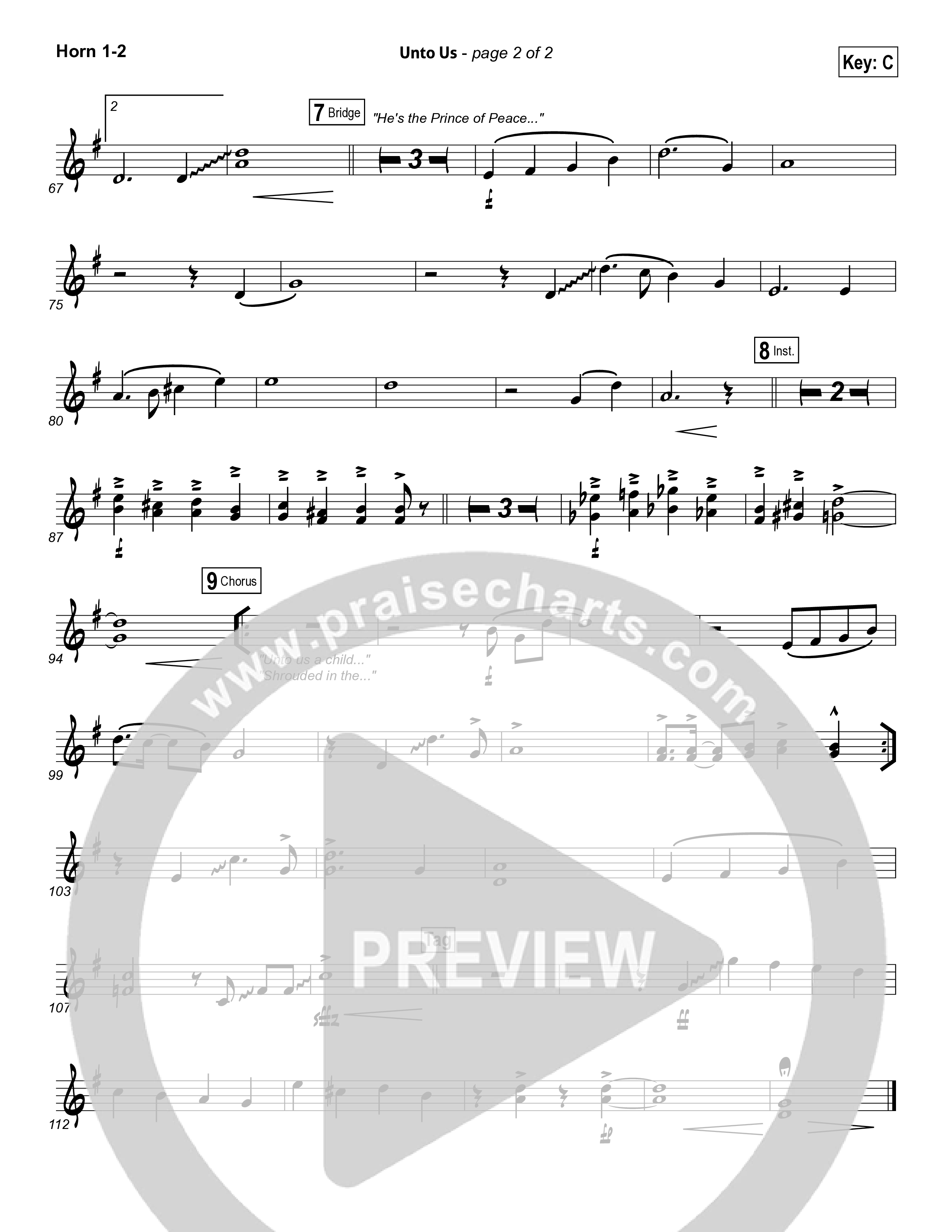 Unto Us French Horn 1/2 (Aaron Shust)