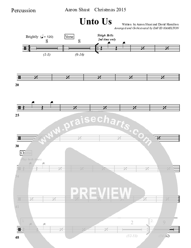 Unto Us Percussion (Aaron Shust)