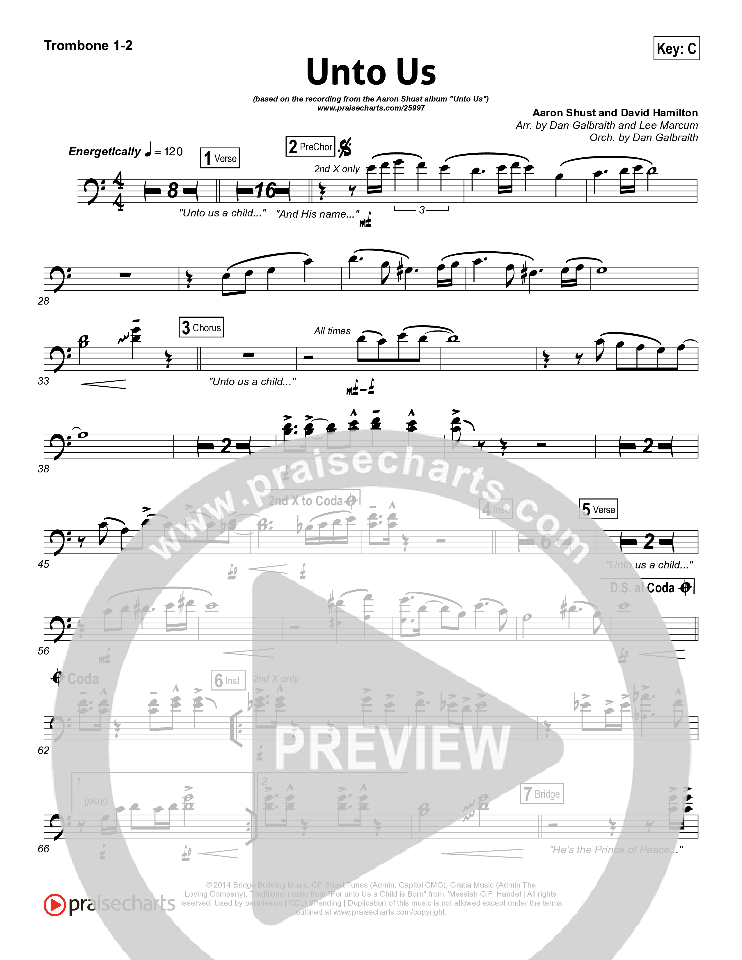 Unto Us Trombone 1/2 (Aaron Shust)