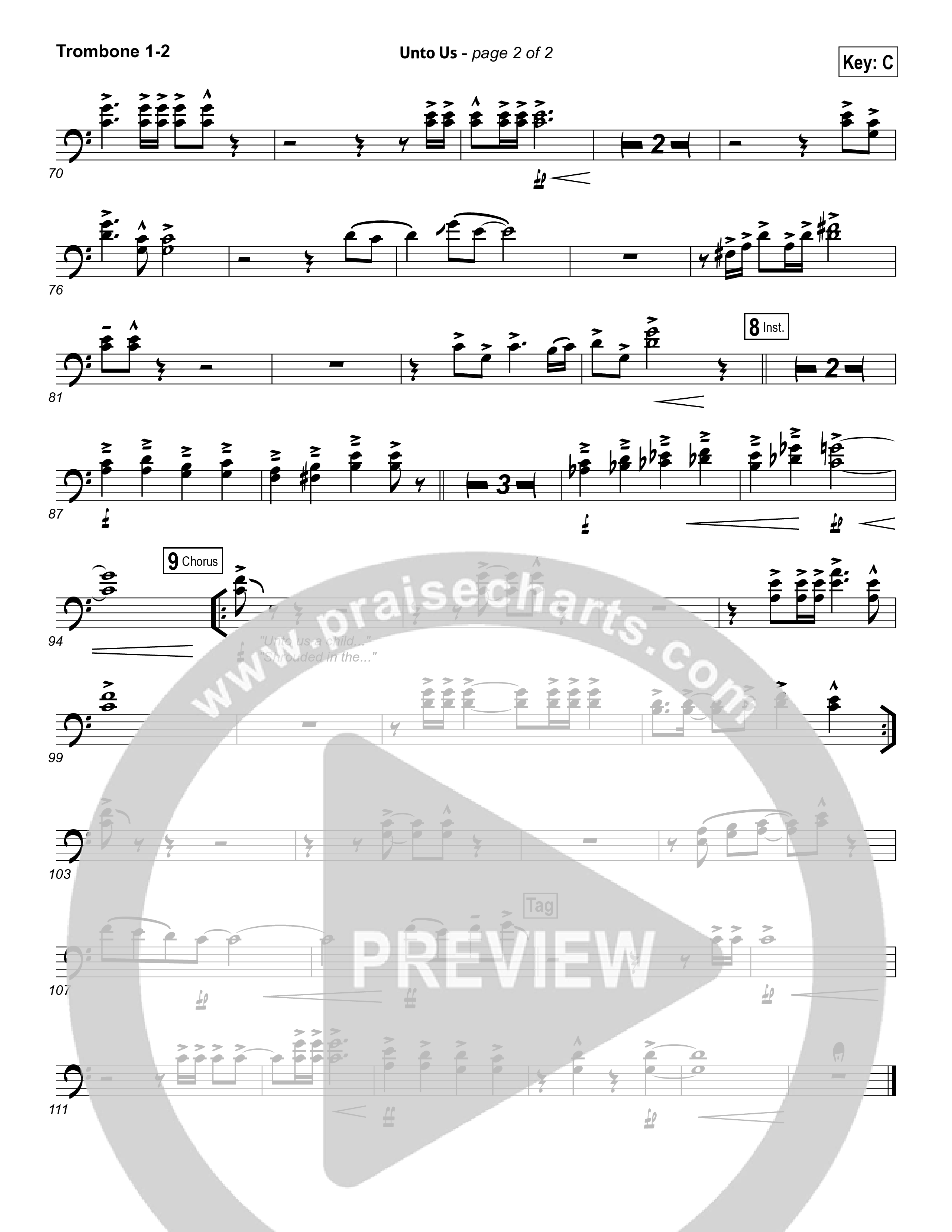 Unto Us Trombone 1/2 (Aaron Shust)