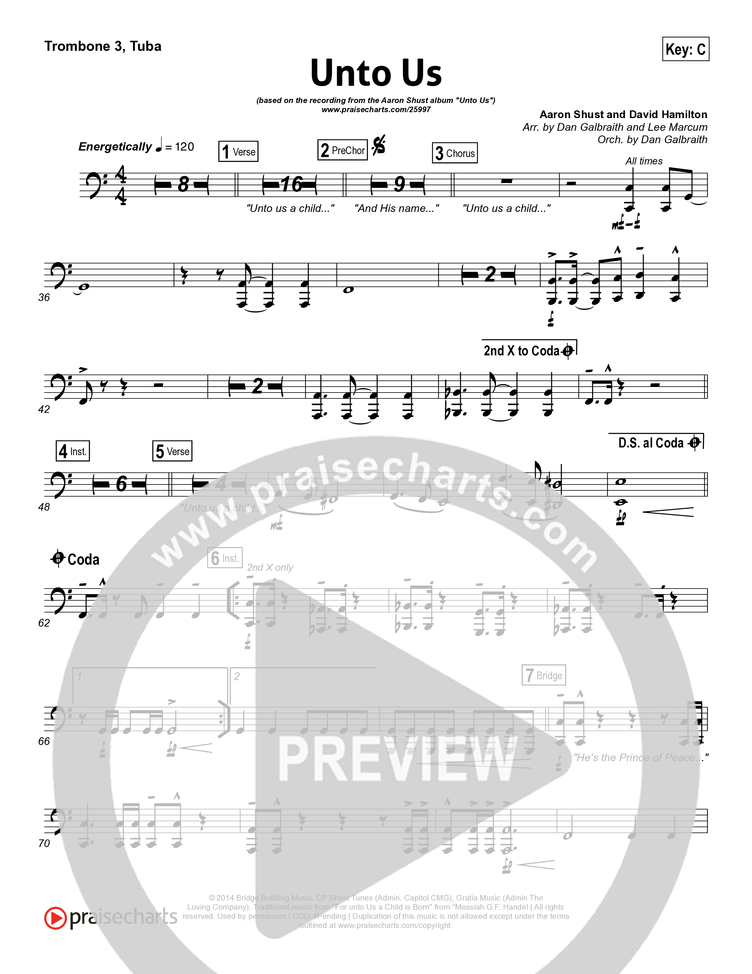 Unto Us Trombone 3/Tuba (Aaron Shust)